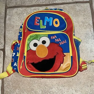 Sesame Street  Elmo Color Block 16  Large Backpack - Bag School Boys Muppets • $15