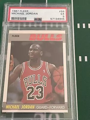 1987 Fleer #59 Michael Jordan Bulls Hof Psa 5 • $92.50