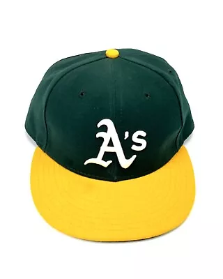 Oakland A's Hat Cap New Era Size 7 1/4 Fitted Green Official On Field Green • $14.79