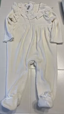 Mud Pie Cream Velour Footed Sleeper 6-9M - See Description • $23.99