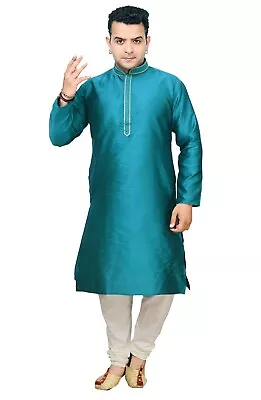 Men's Asian Traditional Style Kurta Pajama Bollywood Wedding Costume 1902 • £39