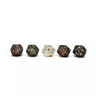 Easy Roller Metal D20 - Hollow Dice Of Divine Retribution - 5 Pack Of D20s New • $54.95