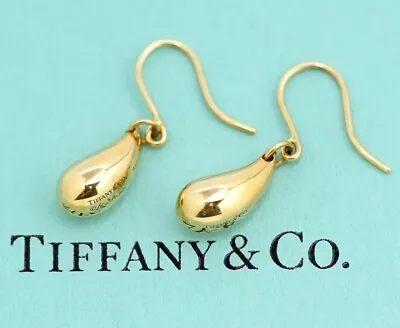 £711.57 • Buy Tiffany & Co. Teardrop Dangle Earrings 18K Yellow Gold Peretti Auth W/Box #544