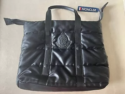 USED Vintage Moncler Black Nylon Puffer Tote Bag With Zipper Enclosure PRE-OWNED • $199.99