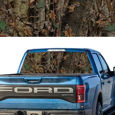 $33.99 • Buy Camo OAK AMBUSH Perforated  Rear Window Graphic Decal PERFORATED VINYL TINT