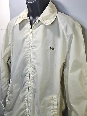 Vintage 80s ALLIGATOR Nylon Windbreaker Jacket Full Zip Mens Sz XL Cream Color  • $24.95