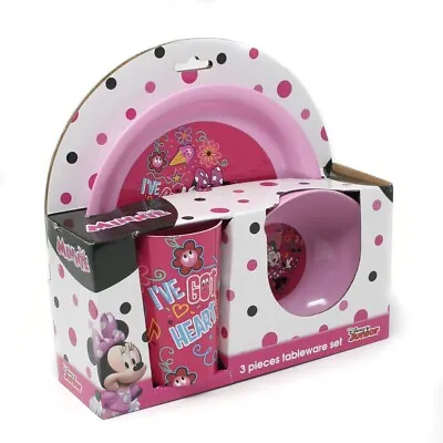 Disney Minnie Mouse 3 Piece Meal Set With Plate Bowl And Tumbler • £6.99