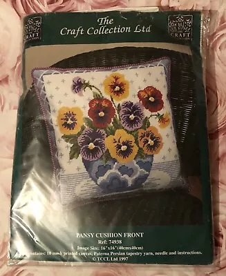 Lovely The Craft Collection Ltd Pansy Cushion Front Tapestry Kit Ref 74938 1997 • £28.99