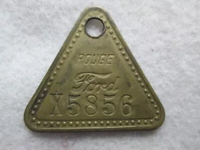 Vintage Ford Motor Company Rouge Plant Brass Tool Check Tag # X5856 • $4.85