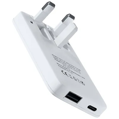 20W Ultra Slim Fast Charger Plug USB C PD & USB-A QC Folding Pins Dual Ports • £23.99
