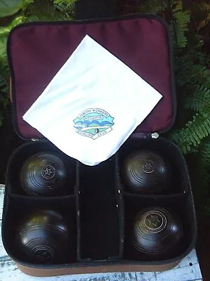 Henselite Size 5 Lawn Bowls 6Pc Set Matching Henselite Bag + Cloth Outdoor Sport • $49.95