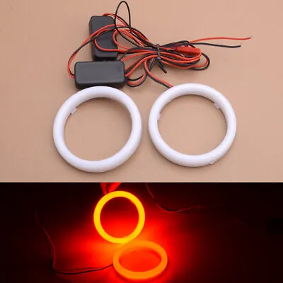 Pair 70mm DRL COB LED Angel Eyes Halo Ring Fog Light Headlight Red Left +Right • $12.82