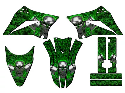 2010-2023 KLX 110 FLAMING GEARHEAD Green Senge Graphics Kit Compatible With • $94.99
