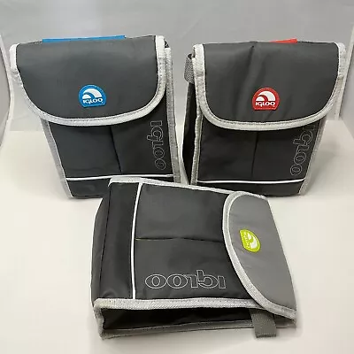 Lot Of 3 Igloo Small Soft Flip Top Insulated Lunch Bags With Handles • $17.50