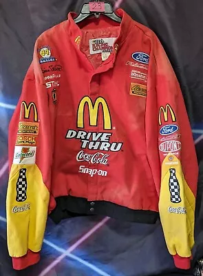 90s Bill Elliott Nascar Racing Champions XL Jacket Winston Cup Mcdonalds Faded  • $129.94