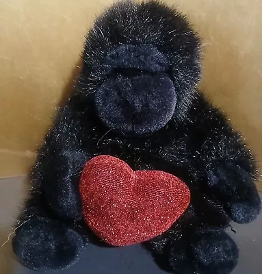 Vintage Monkey Plush Stuffed Animal 7  Russ Berrie Heart Throbs Black Gorilla • $8.89