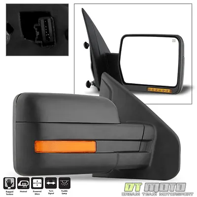2007-2014 Ford F150 Power+Heated+LED Signal+Puddle View Mirror Right Passenger • $43.96