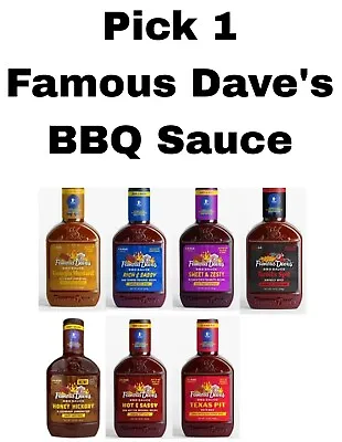 Pick 1 Famous Dave's BBQ Sauce Bottle: Famous Daves Barbecue • £4.02