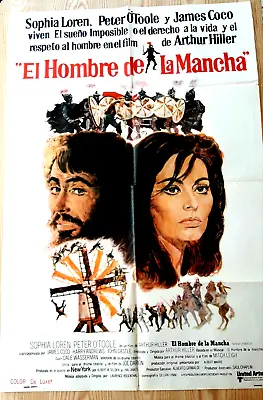 Vintage Man Of La Mancha Orig. Movie Poster 1972 Argentina Version Sophia Loren  • $39.90