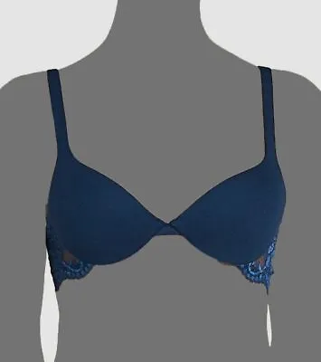 $168 La Perla Women's Blue Solid Souple Push-Up Bra Size 36C • $53.98