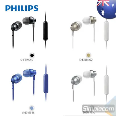 $12.95 • Buy PHILIPS SHE3855 In-ear Headphones Metal Bass Earphones For MP3 Mobile With MIC