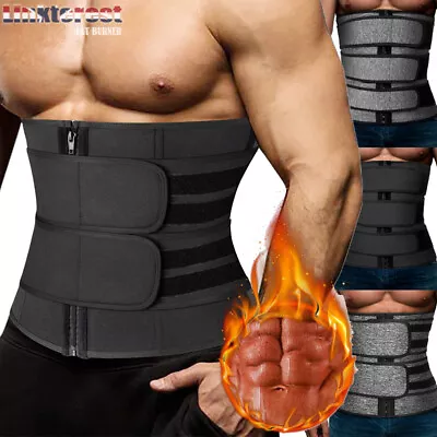 Men Sweat Sauna Waist Trainer Weight Loss Neoprene Corset Cincher Body Shaper Hl • $16.69