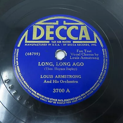 $47.95 • Buy Louis Armstrong - Long Long Ago / I Cover The Waterfront - 1941 Decca 78 Record