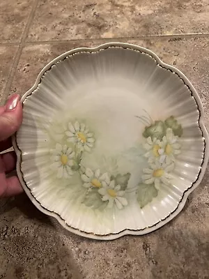 Alboth & Kaiser 8  Porcelain Hand Painted Signed Plate Daisies Gold Rim • $9.99