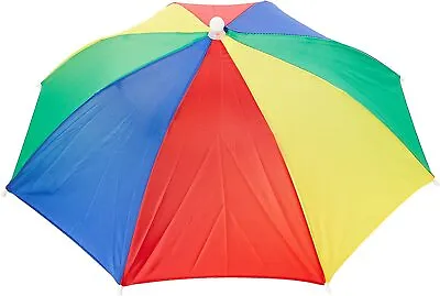 £9.95 • Buy 4x Umbrella Hat Multi-coloured - Festival Outdoor Foldable Cap Xmas Pack Bulkbuy