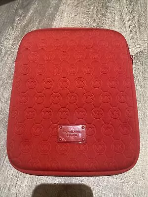 Michael Kors Tablet Case Red Neoprene Tablet IPad Zip Closure 10x8.5” • $21.99