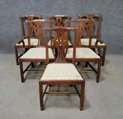 Set Of 6 HENKEL HARRIS Mahogany Dining Room Chairs Model 101 • $1699