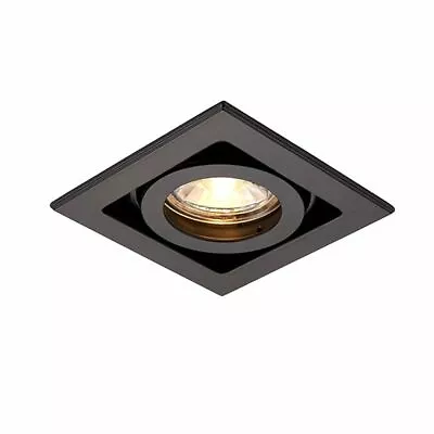 SAXBY XENO Black GU10 Recessed Single Tilt Boxed Square Downlight Dimmable 94795 • £10.99