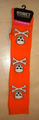 ORANGE SKULL - OVER KNEE HIGH SOCKS (Shoe Size : 4-7) • £4.95