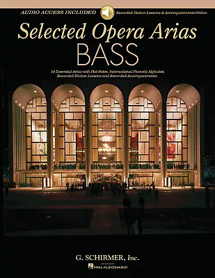 Selected Opera Arias For Bass Vocal Sheet Music Diction Lesson Book Online Audio • $16.99