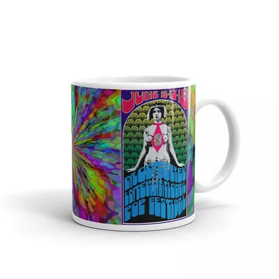 1967 Monterey Pop Festival Poster Psychedelic Beverage Mug White Ceramic • $16.99