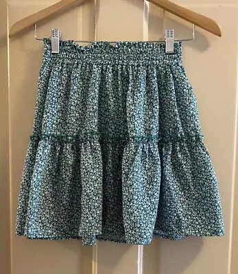 Zaful Women's Short Green Floral Ruffled Skirt Medium • $7