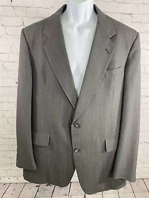 VTG Foleys Hart Schaffner Marx Gray Striped 2 Button Blazer Jacket 43L • $34