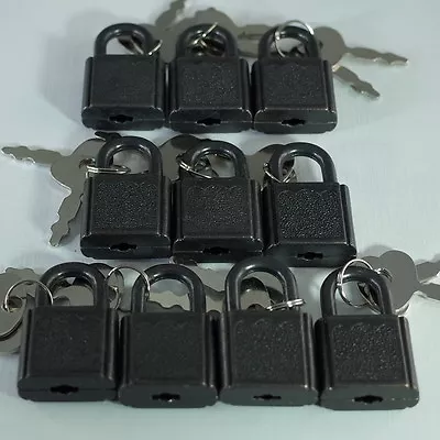 Small Metal Padlock Mini Black Color Tiny Box Locks With Keys (Lot Of 50) • $12.67