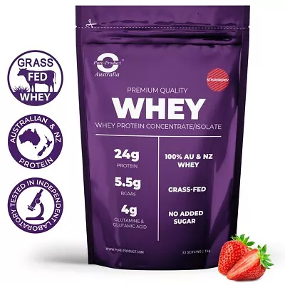 2kg  - Whey Protein Isolate / Concentrate - Strawberry - Wpi Wpc Powder • $67