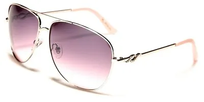 $9.99 • Buy Womens Aviator Sunglasses Rhinestone Temple Detail Curved Frame Casual 400 UV