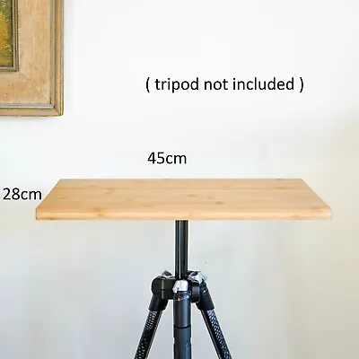 Bamboo DVD Projector Laptop DJ Tripod Stand Laptop Stand Tripod Tray 45x28cm • £17.90