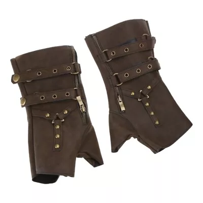 Steampunk Studded Zipper Wristband Gladiators Medieval Vintage Boxing Gloves • $47.72