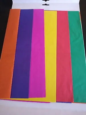 Tissue Paper 12 Sheet Mixed Pack Bright Colourful. Gift Wrapping Craft Rainbow • £5.95