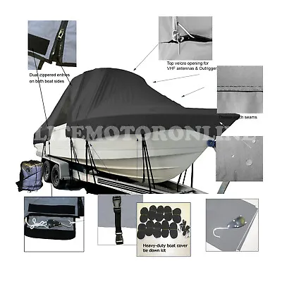 Mako 221 Center Console T-Top Hard-Top Fishing Boat Storage Cover Black • $409.99