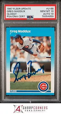 1987 Fleer Update Glossy #u-68 Greg Maddux Rc Psa 10 Dna Auto 10 • $317.22