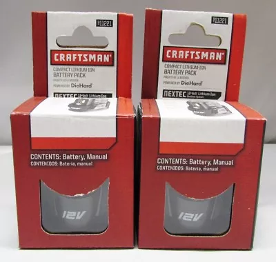 Craftsman Nextec 320.11221 12v 12 Volt Diehard Lithium Ion Battery 2-pack - New! • $138.69