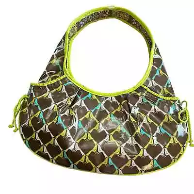 Vera Bradley Vinyl Sitting In A Tree Shoulder Bag Purse Birds Brown Green Flaws • $24.99