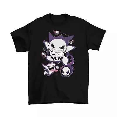 $17.99 • Buy Pokemon Gengar Ghost Skeleton T-Shirt Funny Cotton Halloween Nintendo