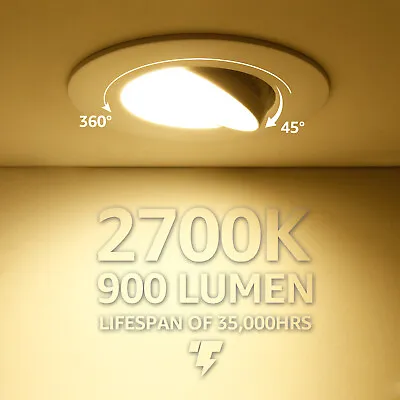 13W 5/6-Inch?Dimmable?Gimbal LED?Recessed?Downlight?2700K/5000K • $23.58
