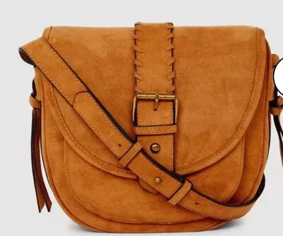 Mantaray Lily Whipstitch Saddle Cross Body Bag Tan BNWT • £27.50